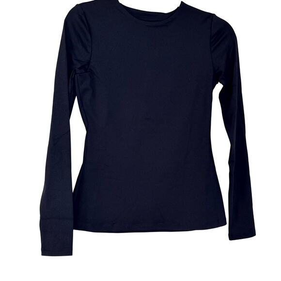 Susana Monaco Midnight Blue Crew Neck Long Sleeve Top NWT Size Small - Picture 2 of 9